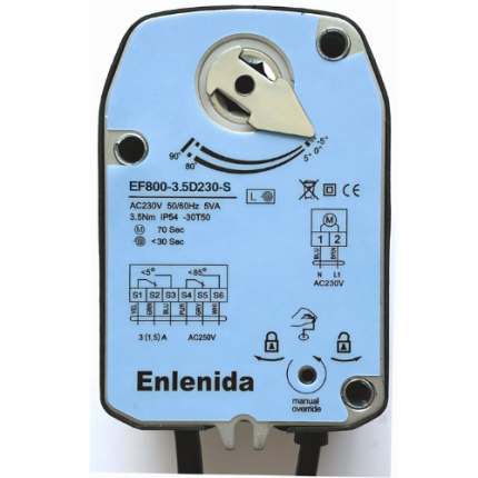 EF800 Series 5Nm Spring Return Fire and Smoke Damper Actuators