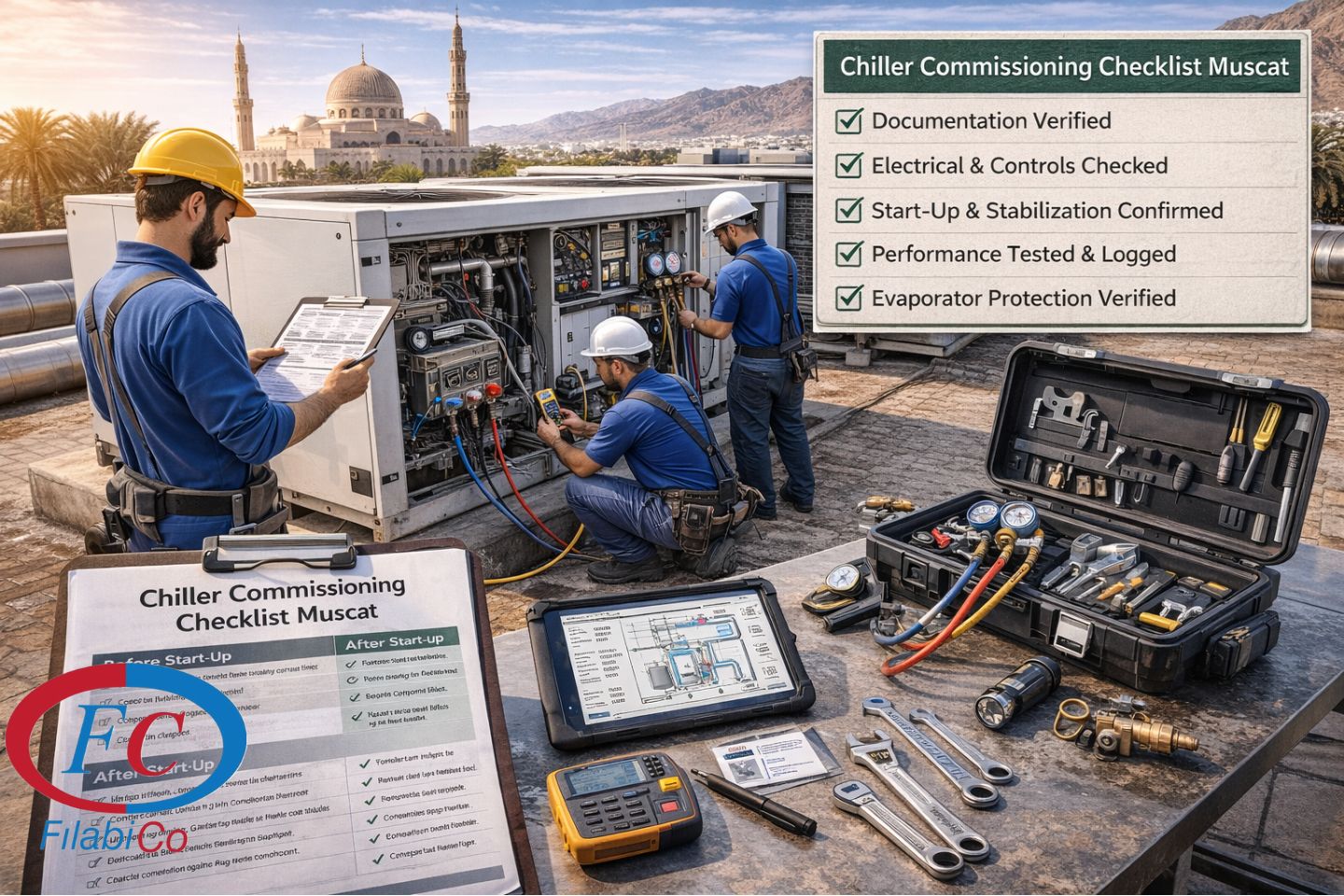 Chiller commissioning checklist Muscat