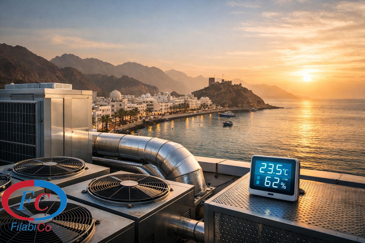 humidity control in coastal climates HVAC Muscat